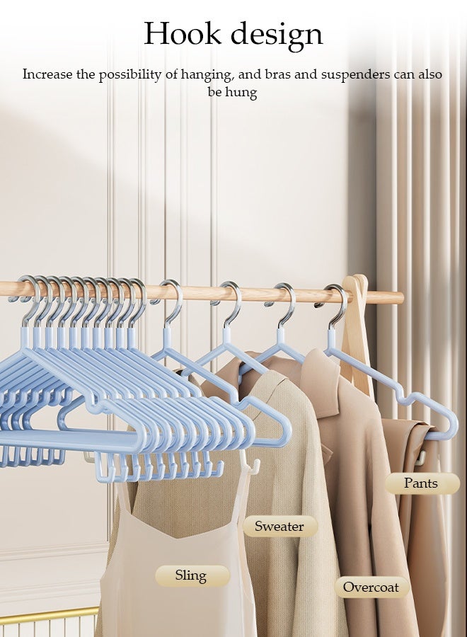 DUNISO 30Pcs Stainless Steel Clothes Hangers Non-Slip Rubber Coated Metal Hangers with Notches Space Saving Storage Organiser Hangers Multi-functional Durable Heavy Duty Strong Clother Hanger for Shirt Pants Dress - Image 3