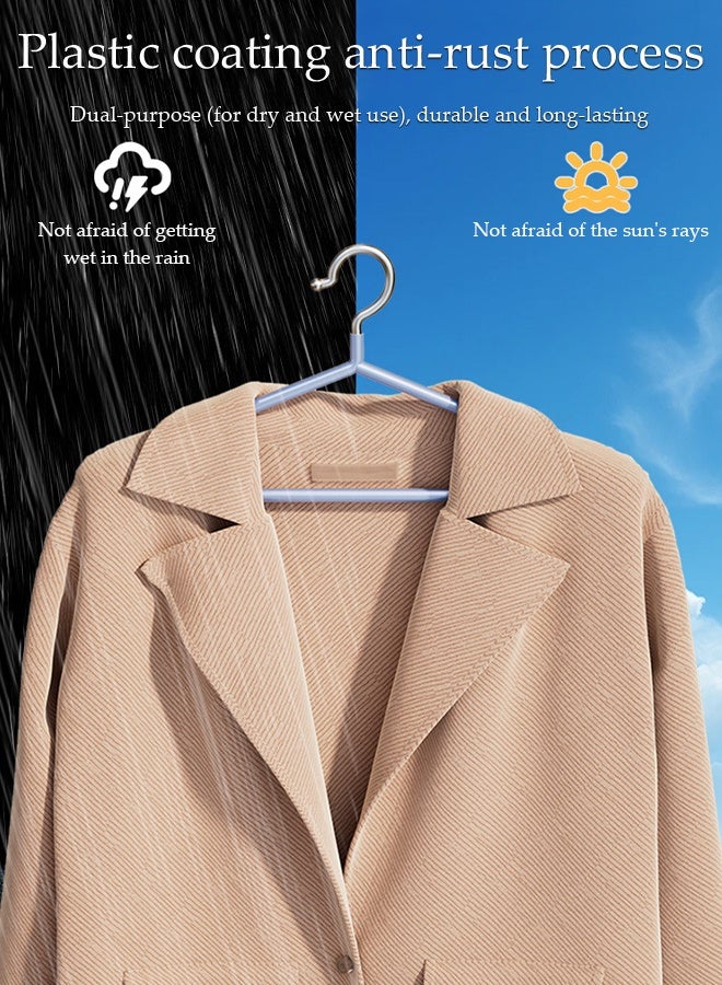 DUNISO 30Pcs Stainless Steel Clothes Hangers Non-Slip Rubber Coated Metal Hangers with Notches Space Saving Storage Organiser Hangers Multi-functional Durable Heavy Duty Strong Clother Hanger for Shirt Pants Dress - Image 5