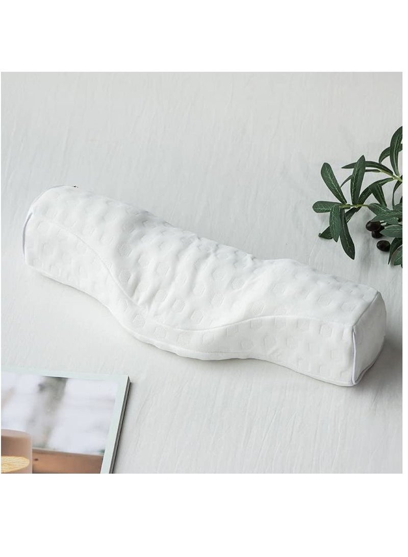 SYOSI Cervical Neck Pillow for Pain Relief Sleeping, Neck roll Pillow Memory Foam for Stiff Neck Pain Relief ，Travel Bolster Pillow for Bed for Side Sleepers Back Sleeper White - Image 1
