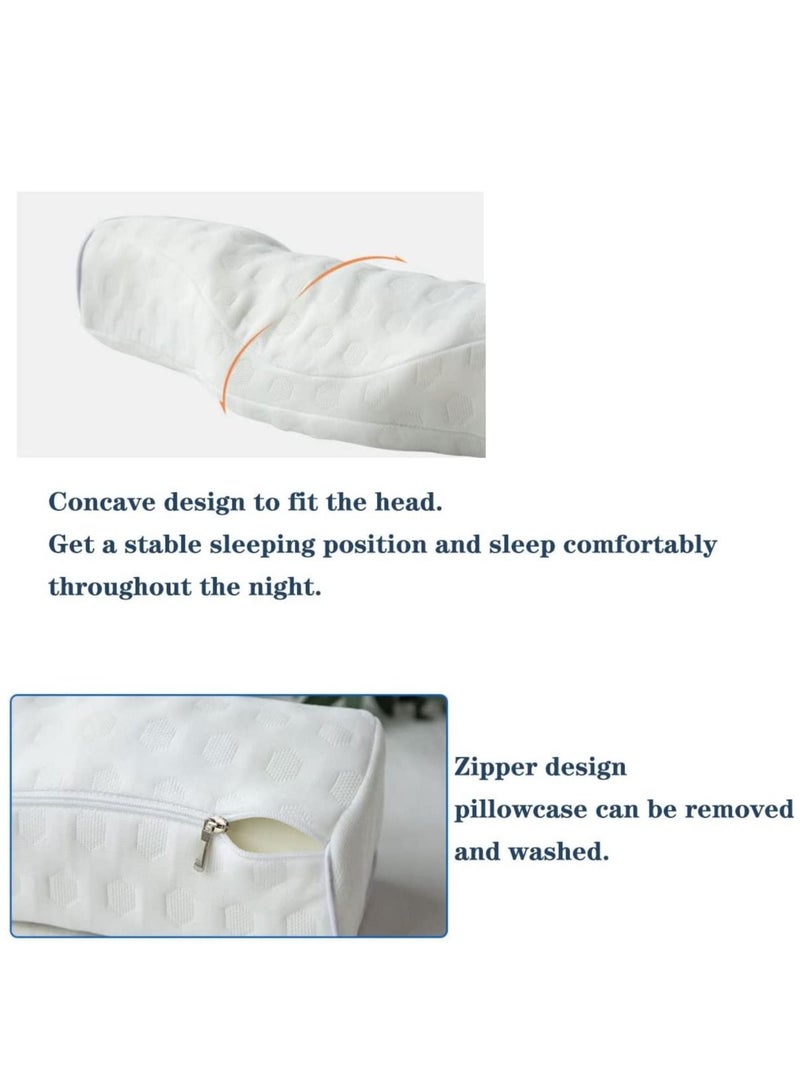 SYOSI Cervical Neck Pillow for Pain Relief Sleeping, Neck roll Pillow Memory Foam for Stiff Neck Pain Relief ，Travel Bolster Pillow for Bed for Side Sleepers Back Sleeper White - Image 3
