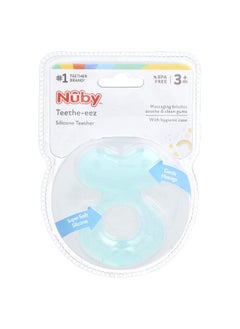 Nuby Nuby, Silicone Teether, Teethe-eez, 3+ Months, Aqua, 2 Piece Set  - Image 1