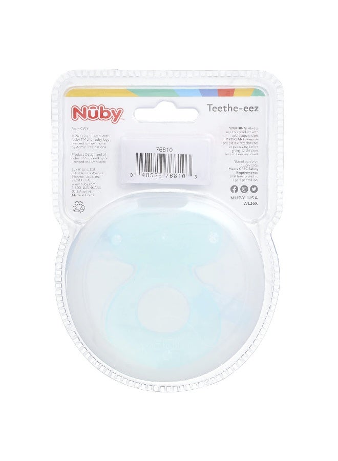 Nuby, Silicone Teether, Teethe-eez, 3+ Months, Aqua, 2 Piece Set