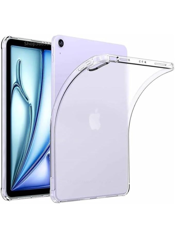جراب شفاف لجهاز iPad Air 11 2024 - غطاء خلفي ناعم من مادة TPU، غطاء نحيف مع حماية من الوسادة الهوائية، خفيف الوزن - شفاف (iPad Air 11 2024) - Image 1