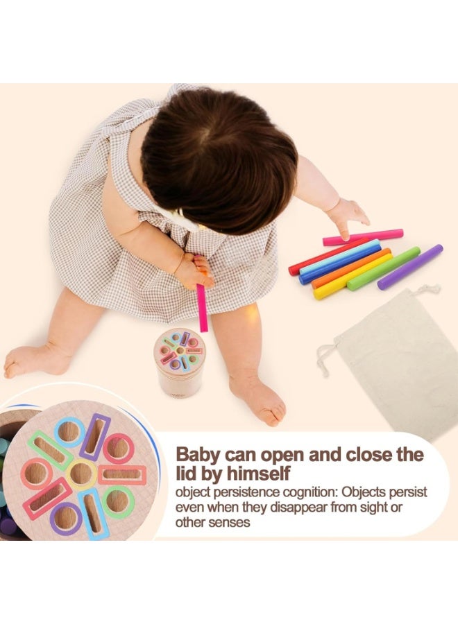 Soofam 3-in-1 toys (suitable for children aged 1-3), wooden color classification toys, wooden drawer box toys for toddlers, preschool learning activity educational matching games, sensory toys suitable for children aged 1-3 - Image 3