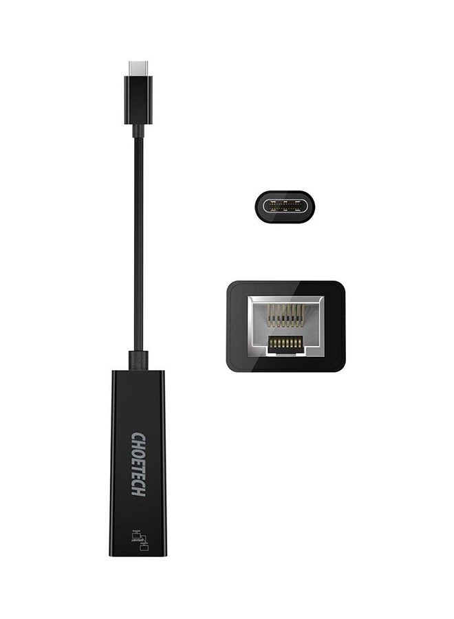 CHOETECH Usb 3.1 Type C Togigabit Ethernet Lan Network Adapter Black - Image 3