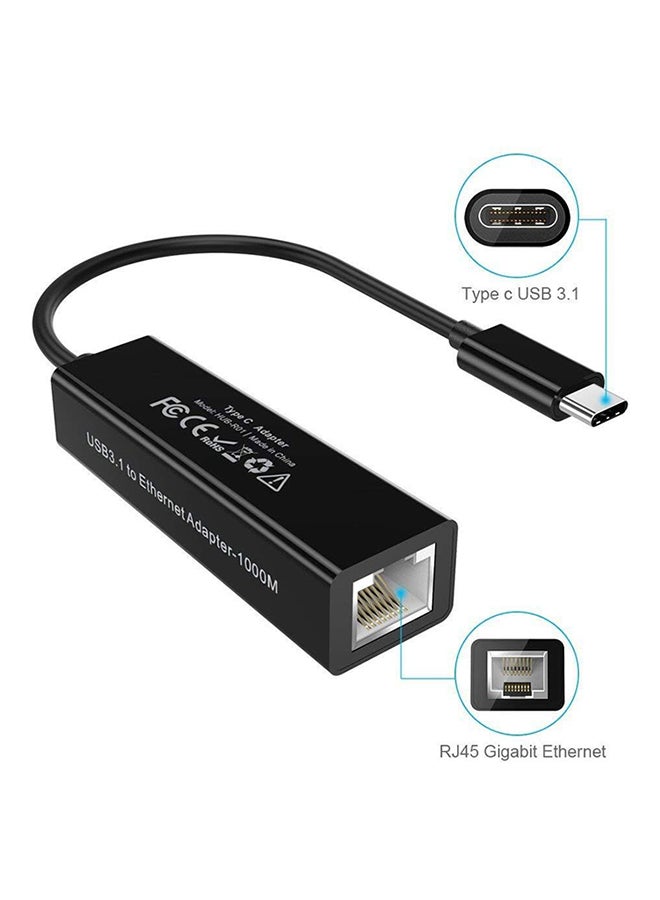 CHOETECH Usb 3.1 Type C Togigabit Ethernet Lan Network Adapter Black - Image 4