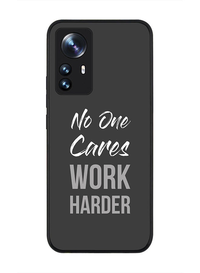 Stylizedd Rugged Black edge case for Xiaomi 12 / Xiaomi 12X Slim fit Soft Case Flexible Rubber Edges Anti Drop TPU Gel Thin Cover -  Work Harder - Image 1
