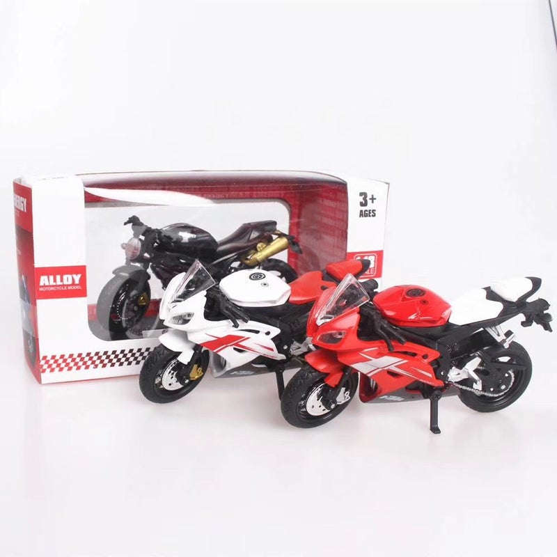New 1:18 alloy motorcycle simulation locomotive model baking cake decoration scene ornaments.(Alloy Duka Black) - Image 1