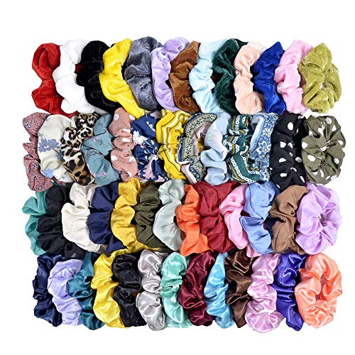 Cehomi 52 Pcs Velvet Hair Scrunchies Hair Bands for Women or Girls,Elastic Soft Ponytail Holder Hair Ties for Birthday, Party, Thanksgiving, Christmas - Image 4