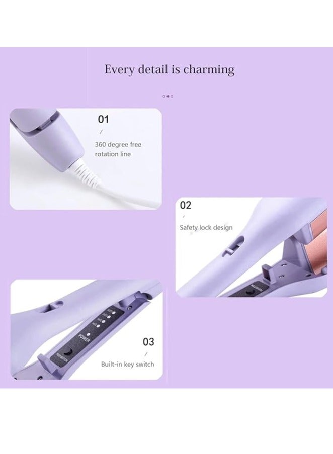French Wave Curling Iron, Romantic French Egg Roll Curling Iron,Water Ripple V-Shape Ceramic Big Waves Hair Crimper ，Adjustable Temperature Hair Curler - Image 4