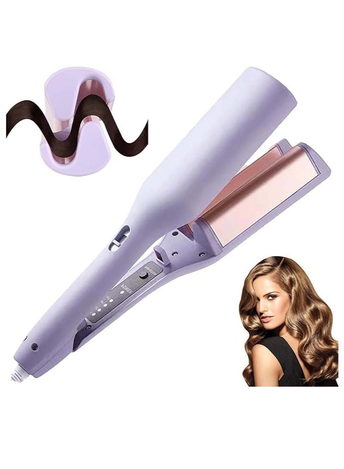 French Wave Curling Iron, Romantic French Egg Roll Curling Iron,Water Ripple V-Shape Ceramic Big Waves Hair Crimper ，Adjustable Temperature Hair Curler - Image 1