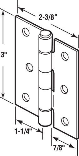 Prime-Line K 5039 Screen Door Replacement Hinges, 3 In. Long, Steel, Black (2 Pack) - Image 2