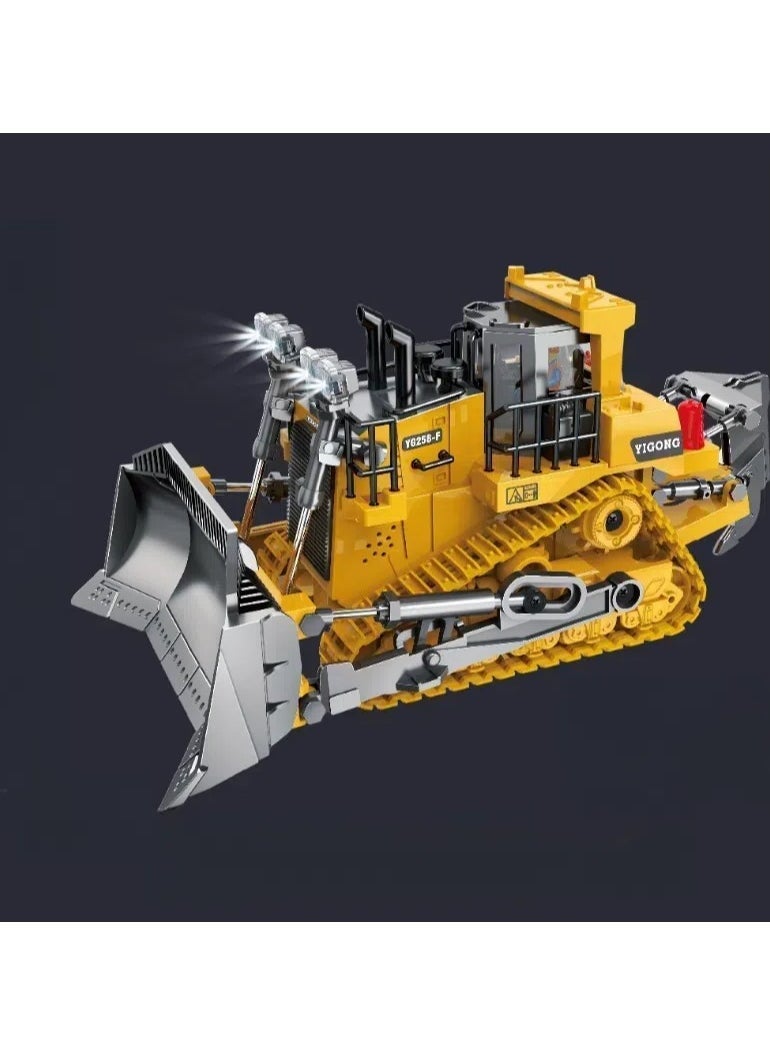 general Remote Control bulldozer, 9-channel bulldozer multi-functional children's toy with light and sound, 1:24 scale 2.4Ghz rechargeable engineering bulldozer toy, suitable for children of boys and girls from 4 to 8 years old - Image 1