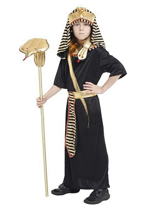 HALAMODO Boys' Kids Egyptian Pharaoh Halloween Cosplay Costume Set - Premium Tunic with Gold Accents, Matching Headpiece, Belt & Cuffs - Ideal for Role Play, School History Projects, Themed Parties - Comfortable, Durable Fabric - Available in Multiple Sizes - Image 2