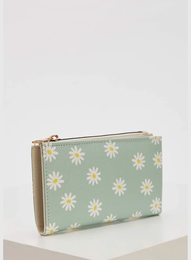 DeFacto Faux Leather Flower Print Wallet