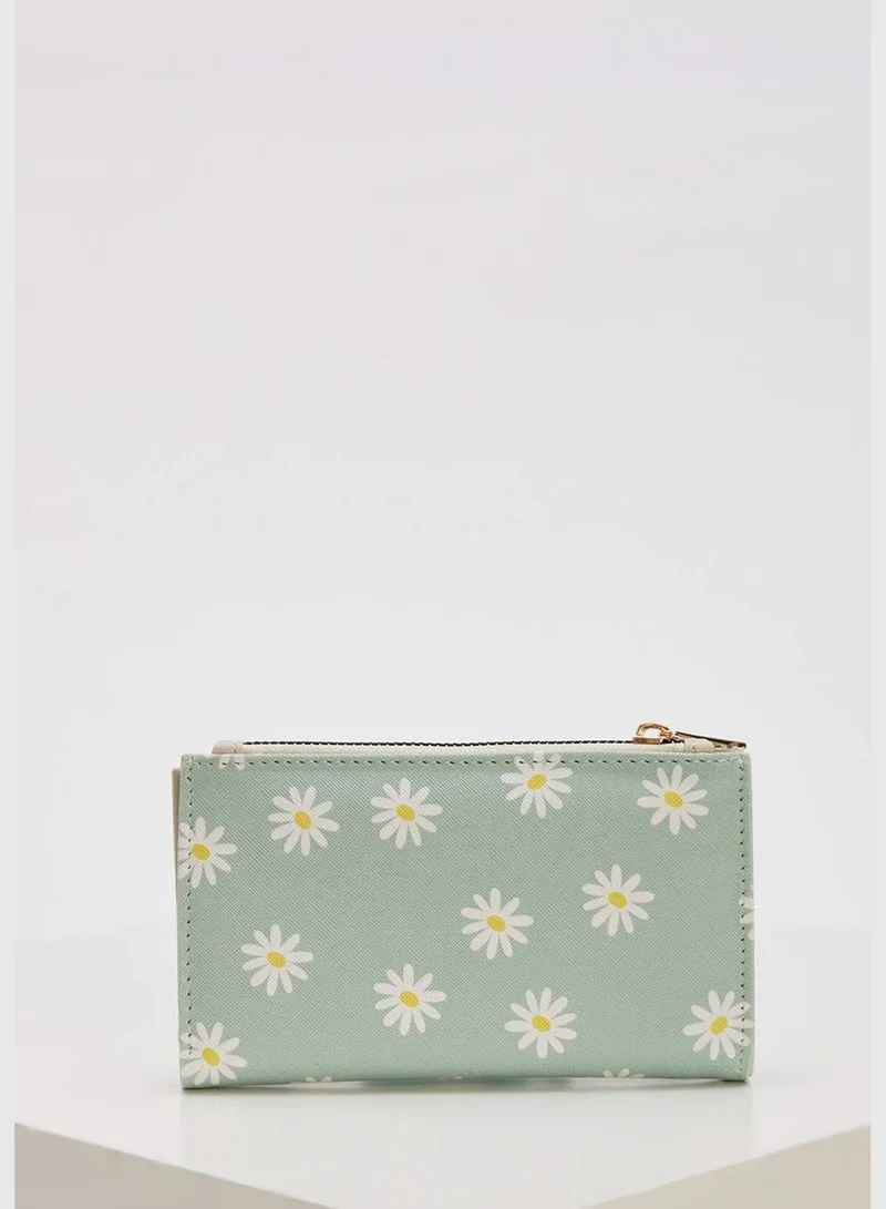 DeFacto Faux Leather Flower Print Wallet