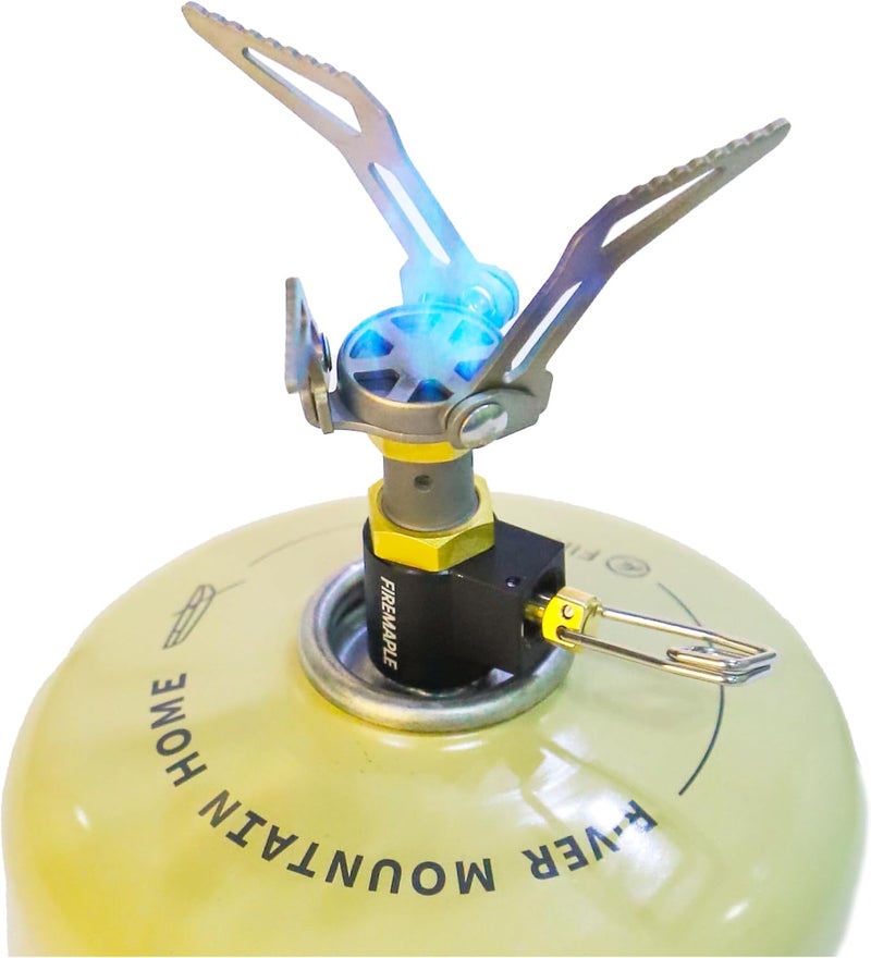 Fire-Maple FMS-300T Ultralight Titanium Backpacking Camping Gas Stove | 2600W Pocket Backpacking Cooking Folding Burner | Outdoor Trekking Hiking Fishing (Black) - Image 1