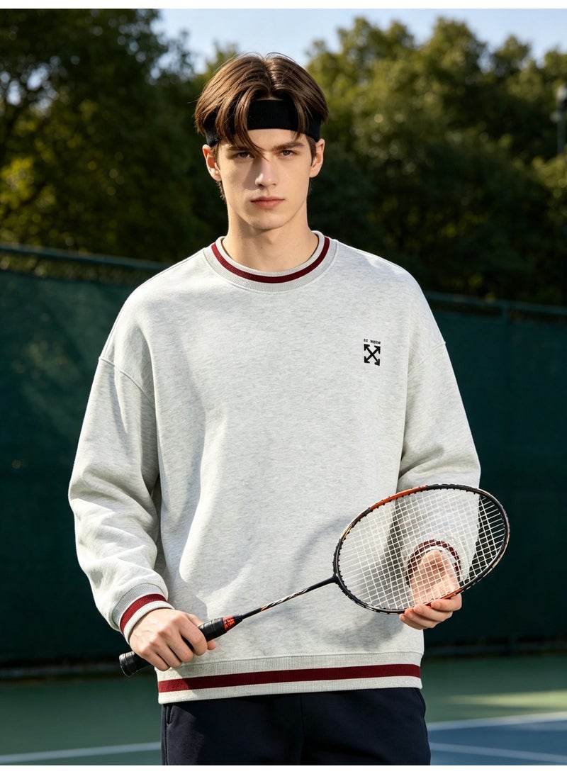 OFF-WHITE Men's and women's matching striped round neck sweater - Image 1