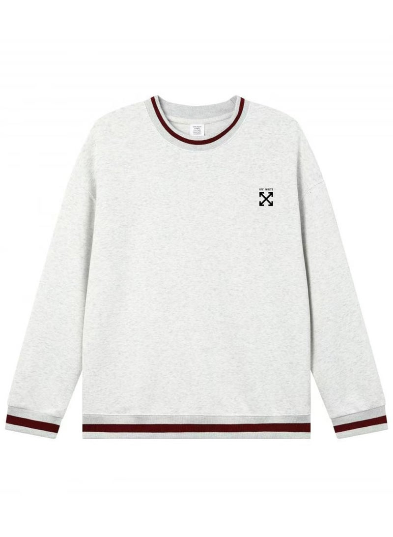 OFF-WHITE Men's and women's matching striped round neck sweater - Image 3