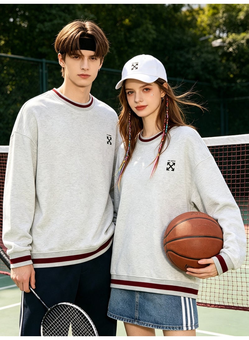 OFF-WHITE Men's and women's matching striped round neck sweater - Image 2