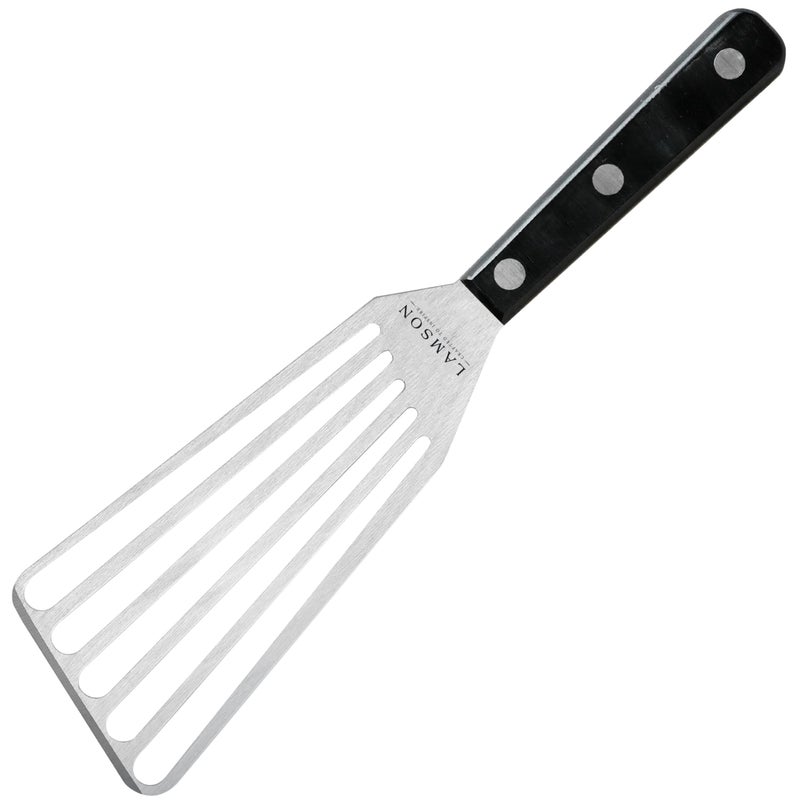 Lamson 3 x 6 Chefs Slotted Turner with Noir Ultra Durable Handle  Left Hand