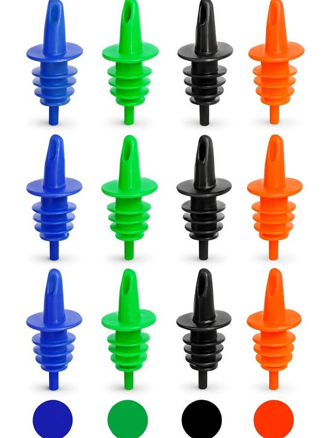 eHomeA2Z Liquor Bottle Pourers Plastic Spouts Bar Snow Cone Supplies Ice Slushie (Assorted, 12) - Image 1