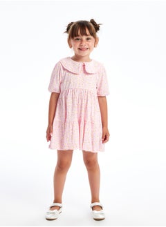 LC WAIKIKI Bebe Collar Short Sleeve Floral Patterned Baby Girl Dress  - Image 1