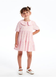 LC WAIKIKI Bebe Collar Short Sleeve Floral Patterned Baby Girl Dress  - Image 3