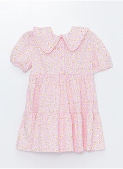 LC WAIKIKI Bebe Collar Short Sleeve Floral Patterned Baby Girl Dress  - Image 5