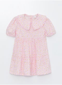 LC WAIKIKI Bebe Collar Short Sleeve Floral Patterned Baby Girl Dress  - Image 4