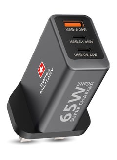 SWISS MILITARY 100W GaN II Dual Port USB-C Fast Wall Charger with Power Delivery | 100W Premium Braided Cable included| Compatible with Macbook/Dell/Lenovo, iPad, iPhone, Samsung, etc | 5Yr Warranty  - Image 3