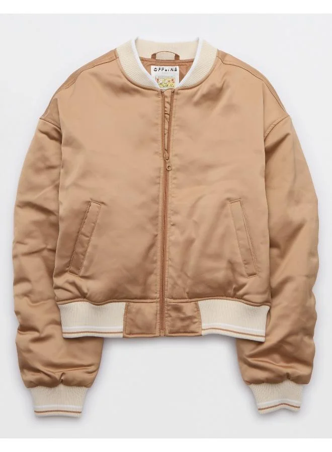 Aerie OFFLINE By Aerie Satin Bomber Jacket
