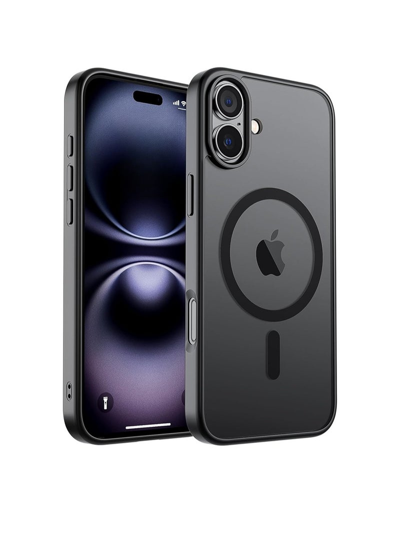 WRISTWISE Case for iPhone 16 (Military Grade Drop Protection) Translucent Matte Shockproof with Anti-Fingerprint Phone Cover,Black - Image 1