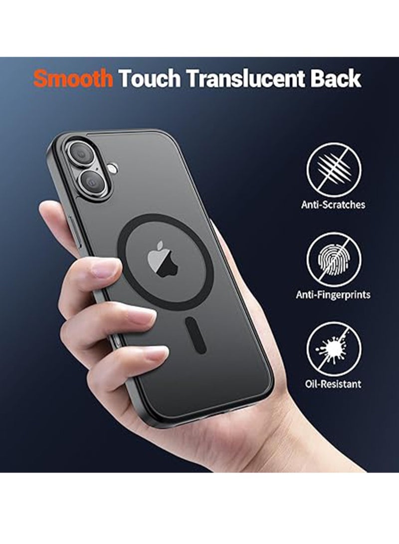 WRISTWISE Case for iPhone 16 (Military Grade Drop Protection) Translucent Matte Shockproof with Anti-Fingerprint Phone Cover,Black - Image 4