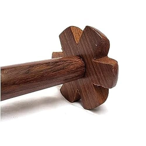SBA PRIME Handmade Wooden Mixer | Traditional Dal Ghotni/Rahi/Blender Masher for Kitchen – Star Design Wood Whisk (Pack of 1) - Image 5