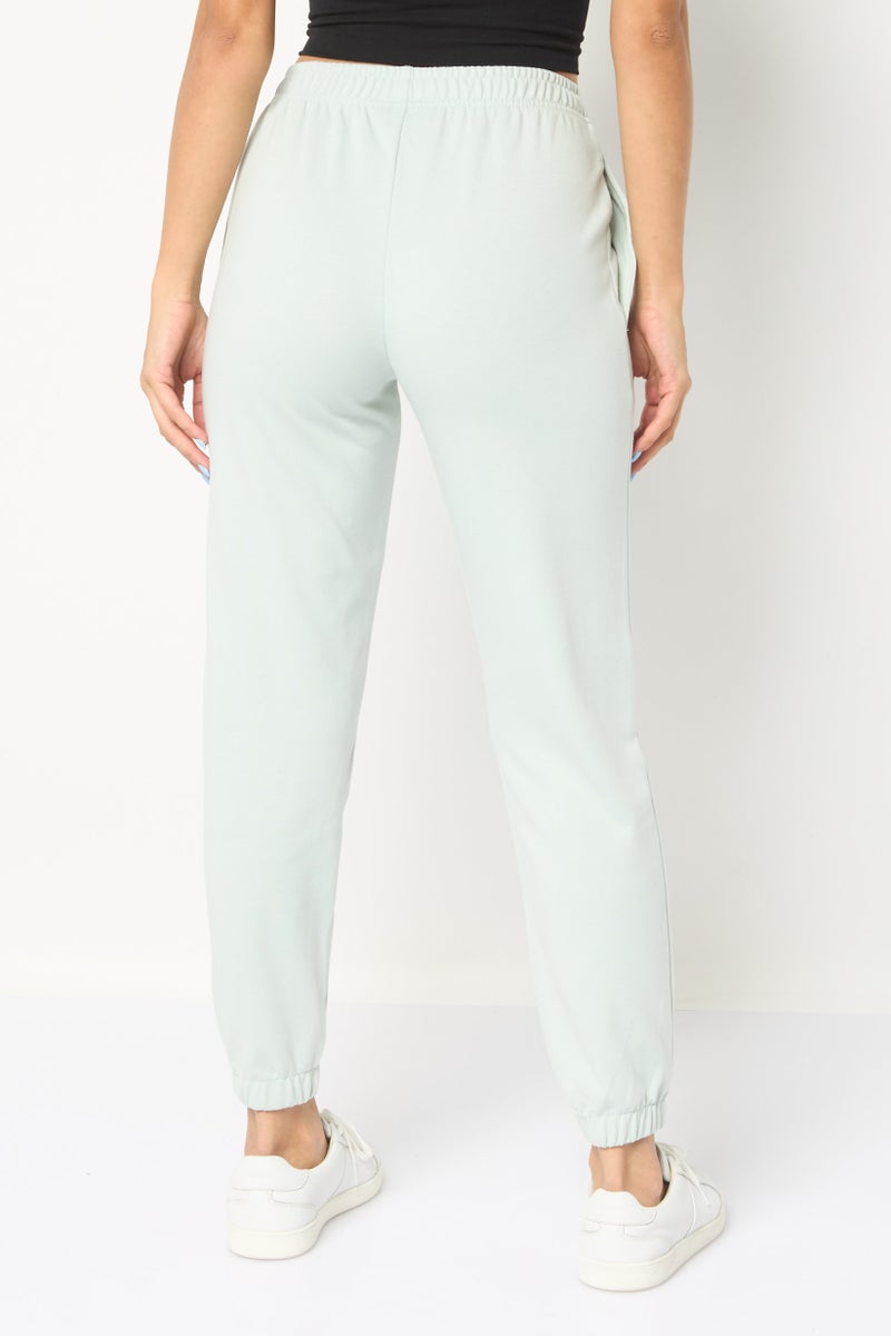 Core Elements Women Regular Fit Solid Jogger Pants, Mint - Image 4
