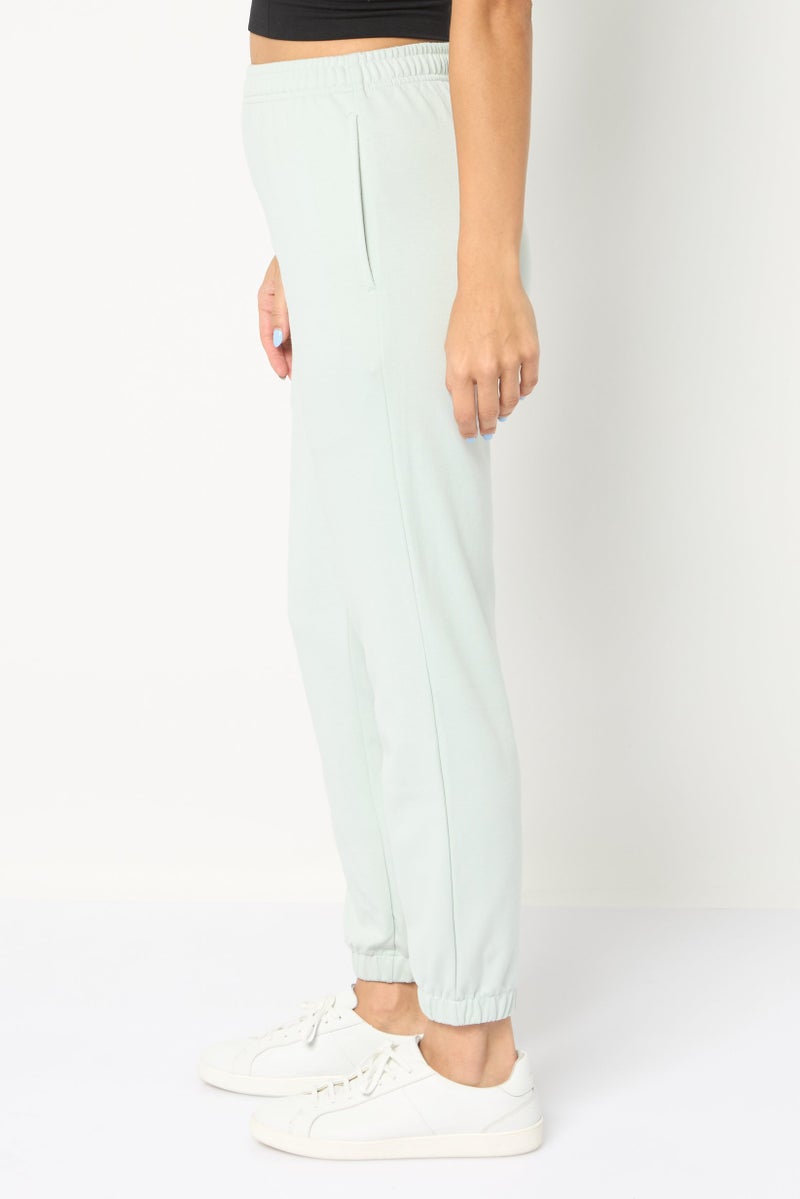 Core Elements Women Regular Fit Solid Jogger Pants, Mint - Image 2