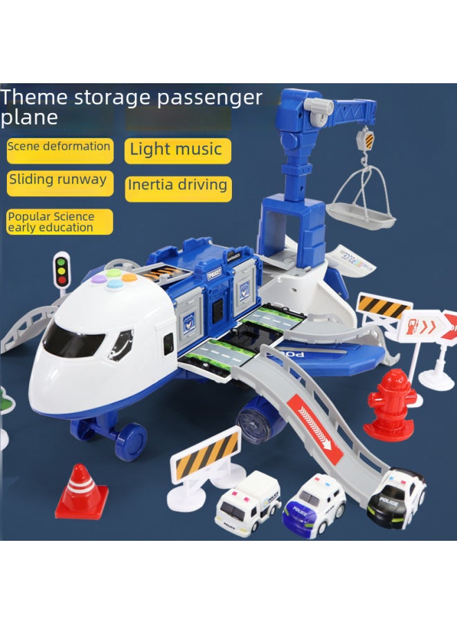Children's Toy Storage Airplane Small Boys Police Firefighter Educational Foldable Multi-functional Vehicle Hot Sale-Color:Storage Crane Aircraft (Fire Color Box) - Image 2