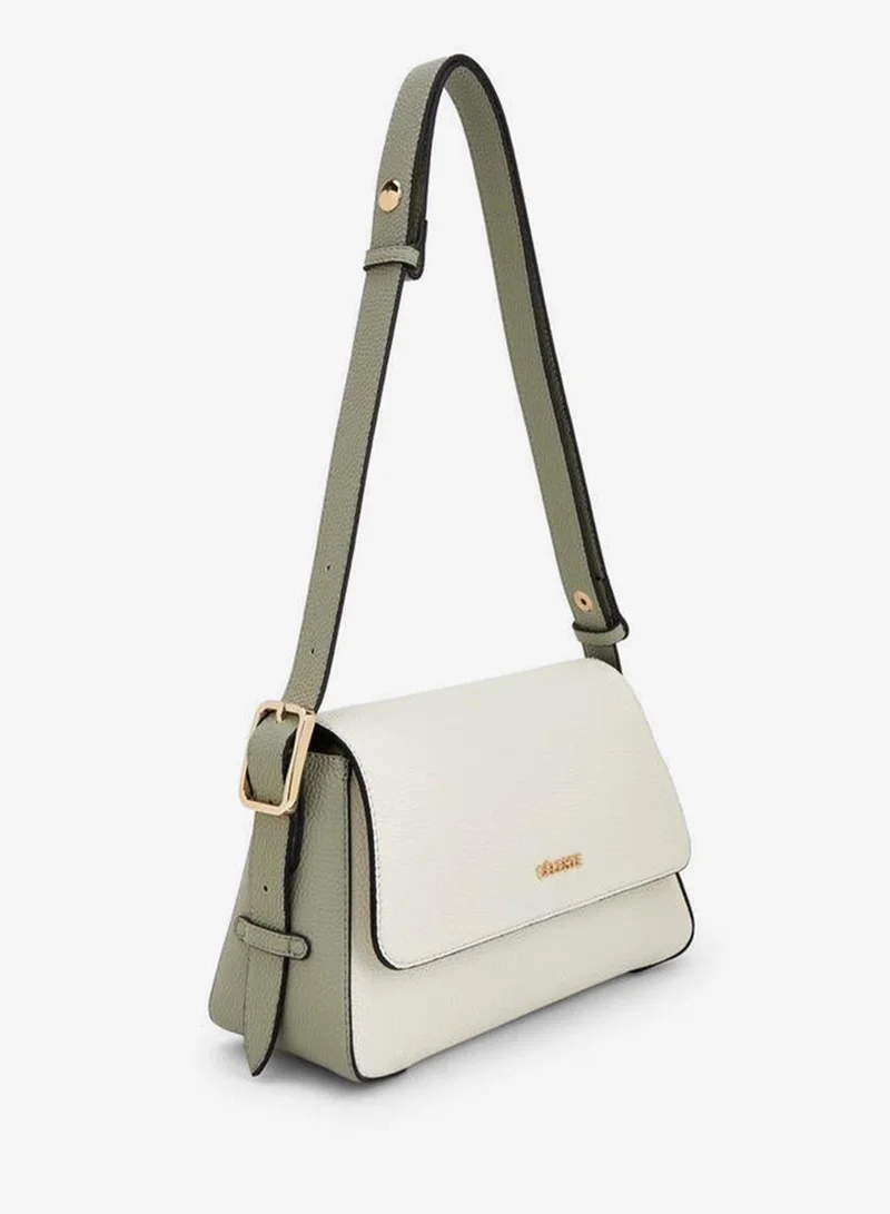 سيليست Textured Panel Shoulder Bag With Button Closure