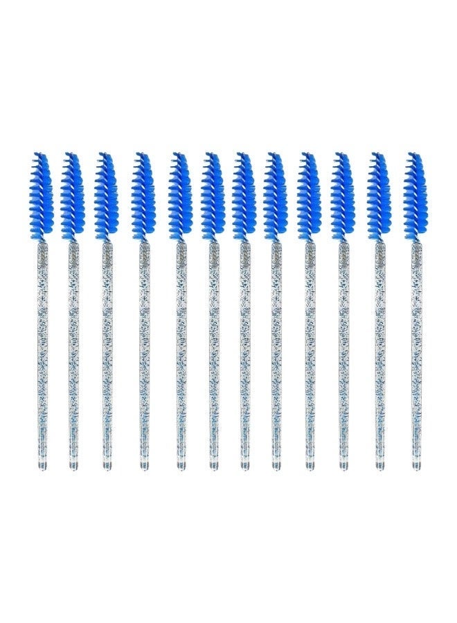 Disposable silicone lash wands – spoolie brushes for eyebrows and eyelash extensions, separator comb and microblading tool - pack of 12 pcs. (blue) - Image 1