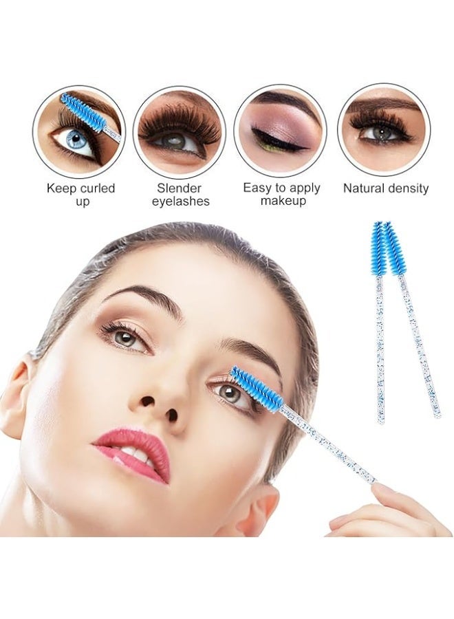 Disposable silicone lash wands – spoolie brushes for eyebrows and eyelash extensions, separator comb and microblading tool - pack of 12 pcs. (blue) - Image 2