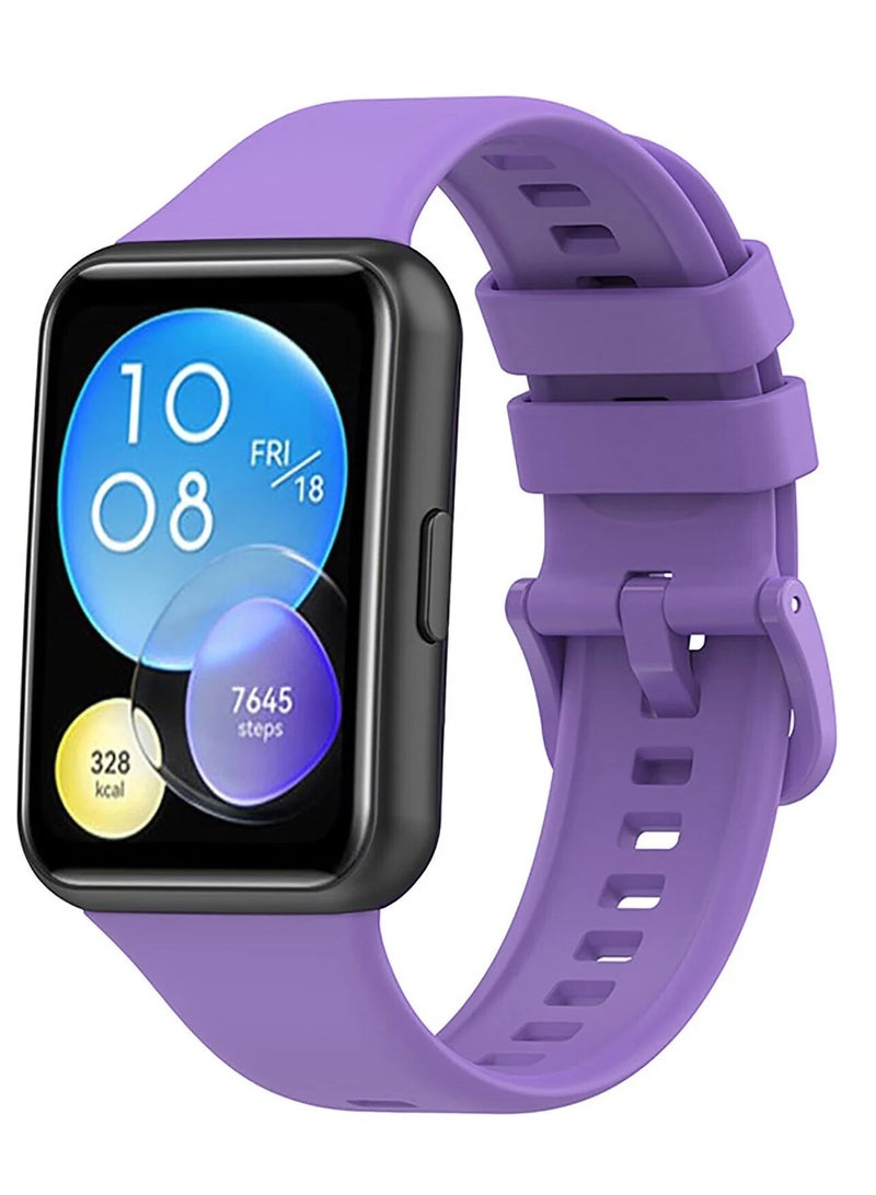 Purple Silicone Strap For Huawei Watch Fit 2 This Supple And Flexible Strap Is Great For Sports But Also For Everyday Wear - Image 2