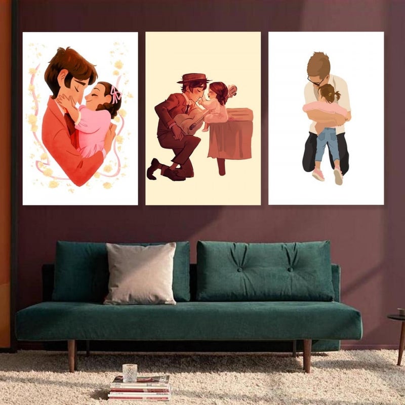 ماركتنا ثلاث لوحات قماشية بتصميم مودرن مع برواز مجوف مقاس (120×60) ثلاث قطع - Image 1