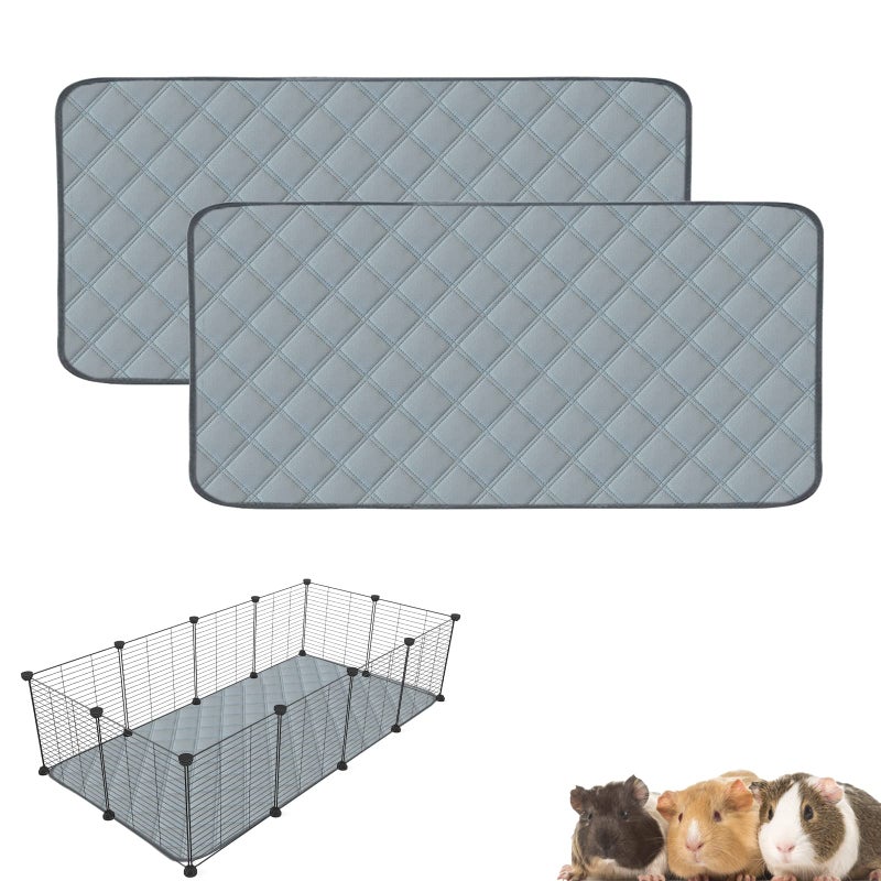 Mooydee 2 Pack Guinea Pig Cage Liners Washable Guinea Pig Bedding Waterproof  Super Absorbent  Non Slip  Reusable Guinea Pig Pee Pads for Small Animals Rabbit Hamster Rat  for Midwest 48 x 24