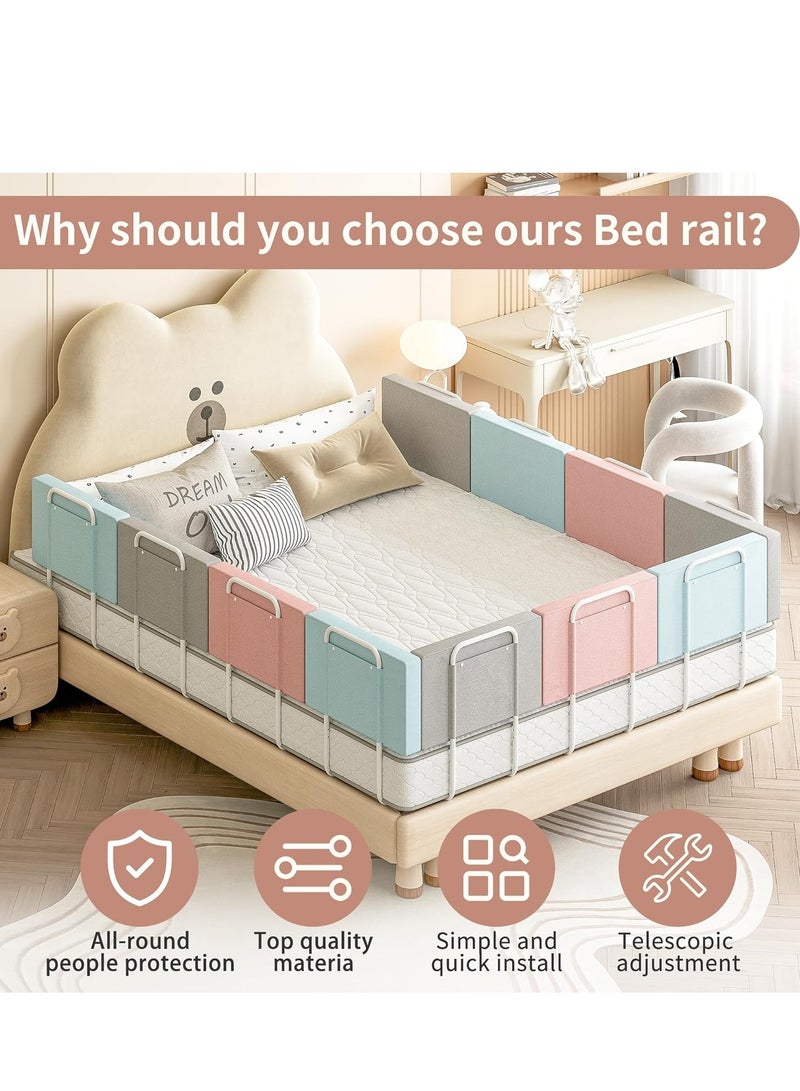 Bed Rail Bed Rail Guards for Toddlers Guard Bumper for Baby Safe Bed Side Rail Height Adjustable Baby Safety Bed Protective Fence Easy Installationl (50*7*28cm, 2pcs) ﻿  - Image 5