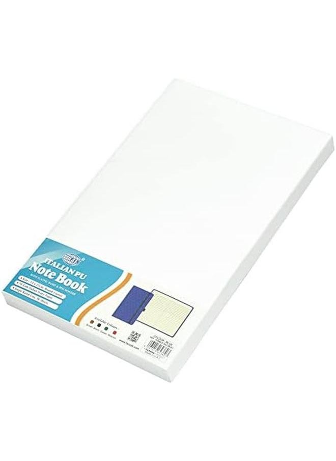 Executive Notebook Size 13X21Cm 96 Sheets Single Line With Elastic Pu Window Blue Design 1 Fsnbex13X21Bld1