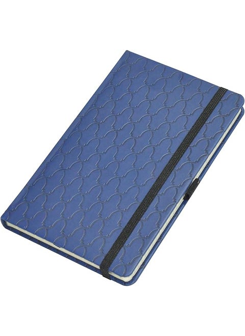 Executive Notebook Size 13X21Cm 96 Sheets Single Line With Elastic Pu Window Blue Design 1 Fsnbex13X21Bld1