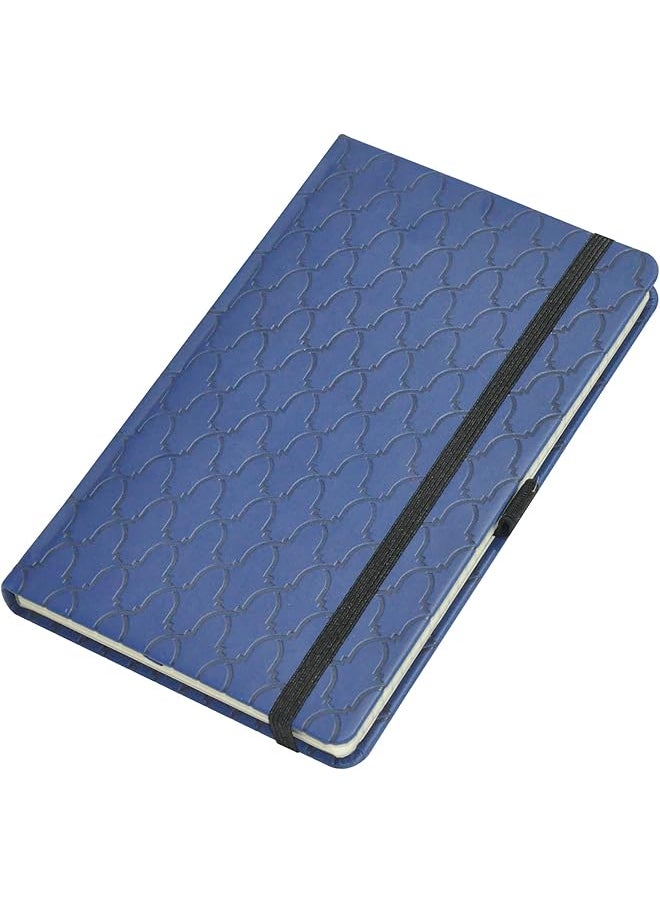 Executive Notebook Size 13X21Cm 96 Sheets Single Line With Elastic Pu Window Blue Design 1 Fsnbex13X21Bld1