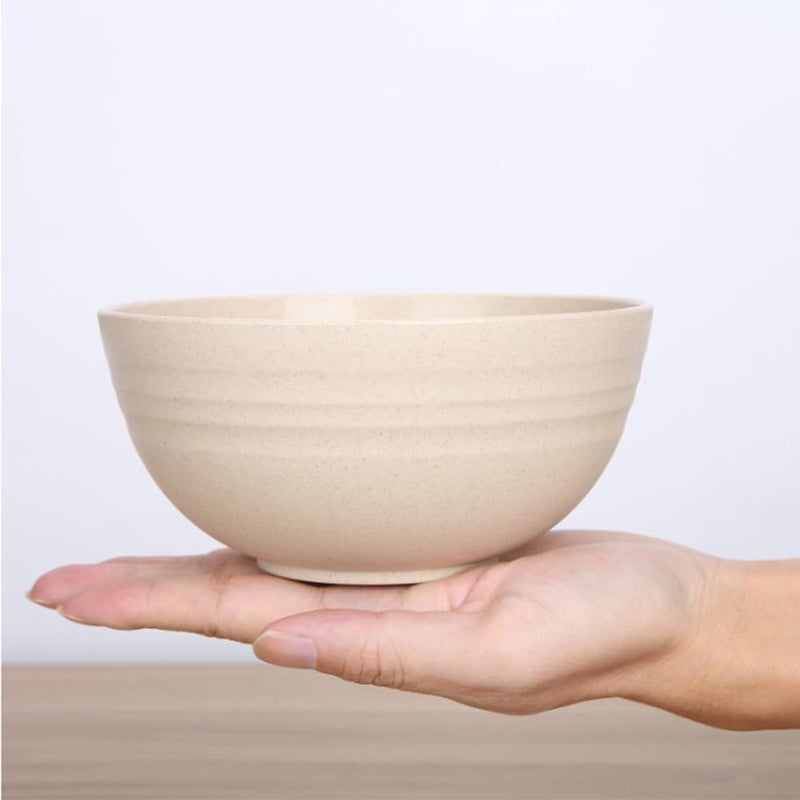 Lchkrep Unbreakable Cereal Bowls 24 oz Reusable Wheat Straw Bowl Pack of 4  Dishwasher and Microwave Safe BPAFree for Snacks Dining Camping RV Dorm - Image 4