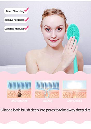 Wolf War Loofah Exfoliating Body Scrubber 2 in 1 Face and Body Silicone Scrubber - Silicone Shower Brush Bath Sponge Loofa Blue - Image 5